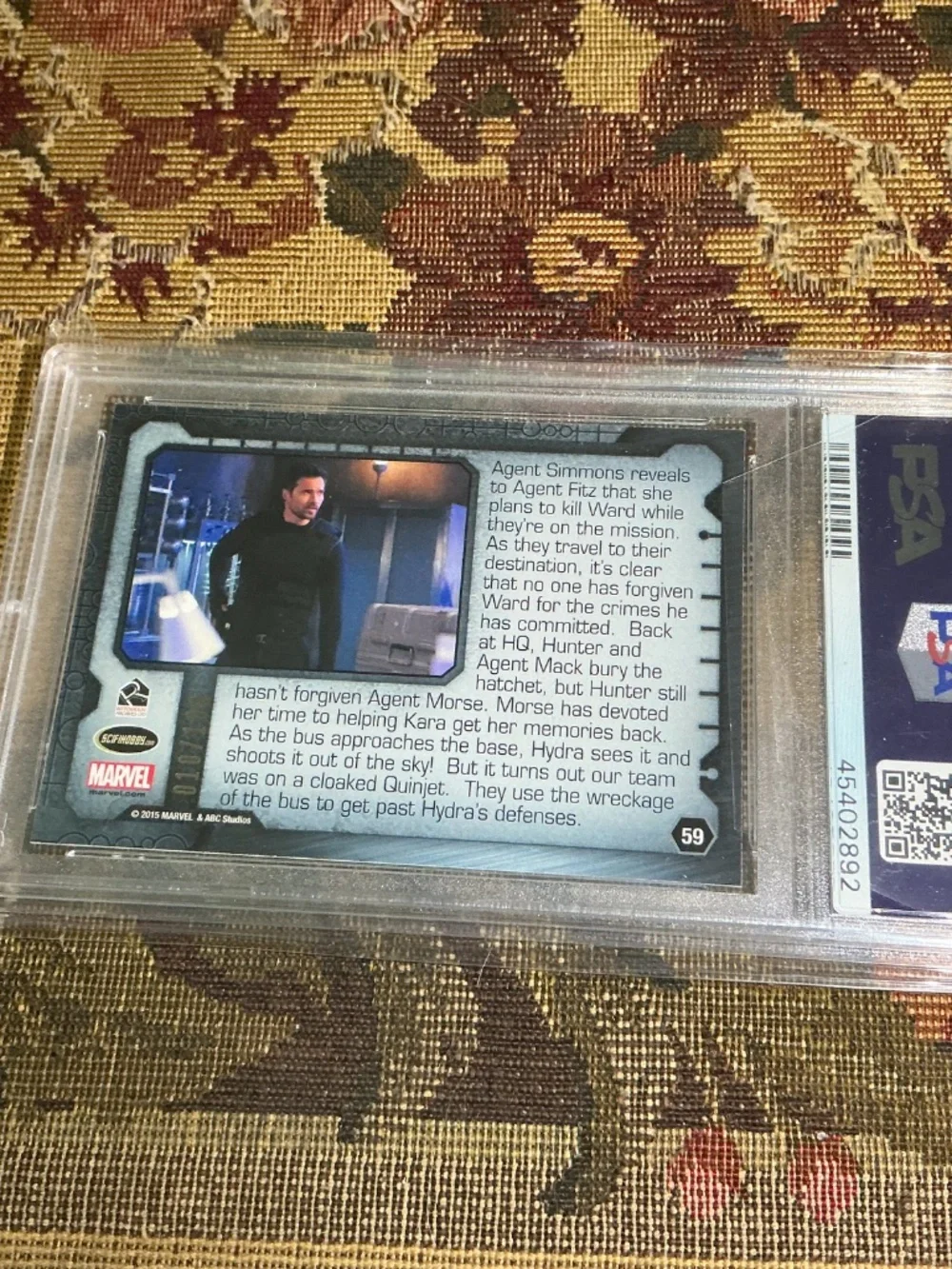 2015 Marvel Agents of Shield The Dirty Half Dozen #59 numbered 010/100 PSA 9